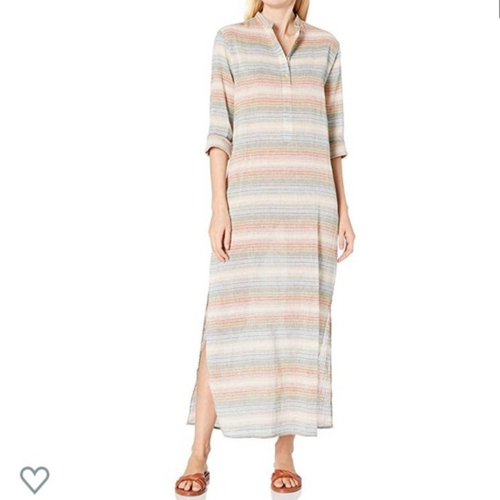 mara hoffman // sahara stripe front placket caftan
